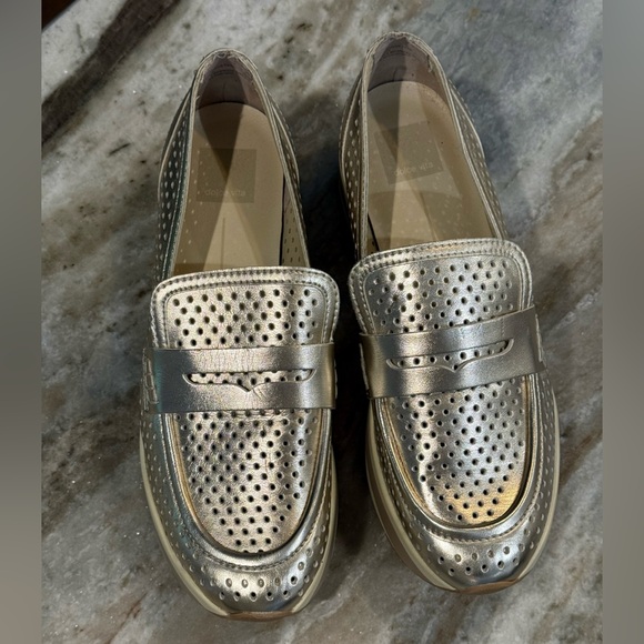 Women’s DOLCE VITA Janine Slip on gold metallic platform loafer- Size 8.5 - Picture 7 of 12